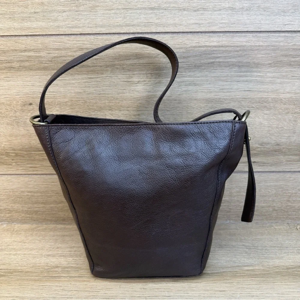 Vilenca Holland Leather Shoulder Bag‎ Chocolate Brown Studded Slouchy Hobo EUC